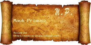 Mauk Primusz névjegykártya